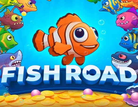Fish Road slot logo by InOut at LuckyVibe CasinoFish Road