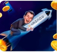 Rocket X logo by 1win Games at LuckyVibe CasinoRocket X