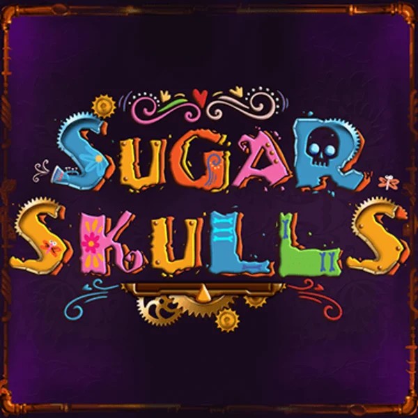 Sugar Skulls slot logo by Booming Games at LuckyVibe CasinoSugar Skulls